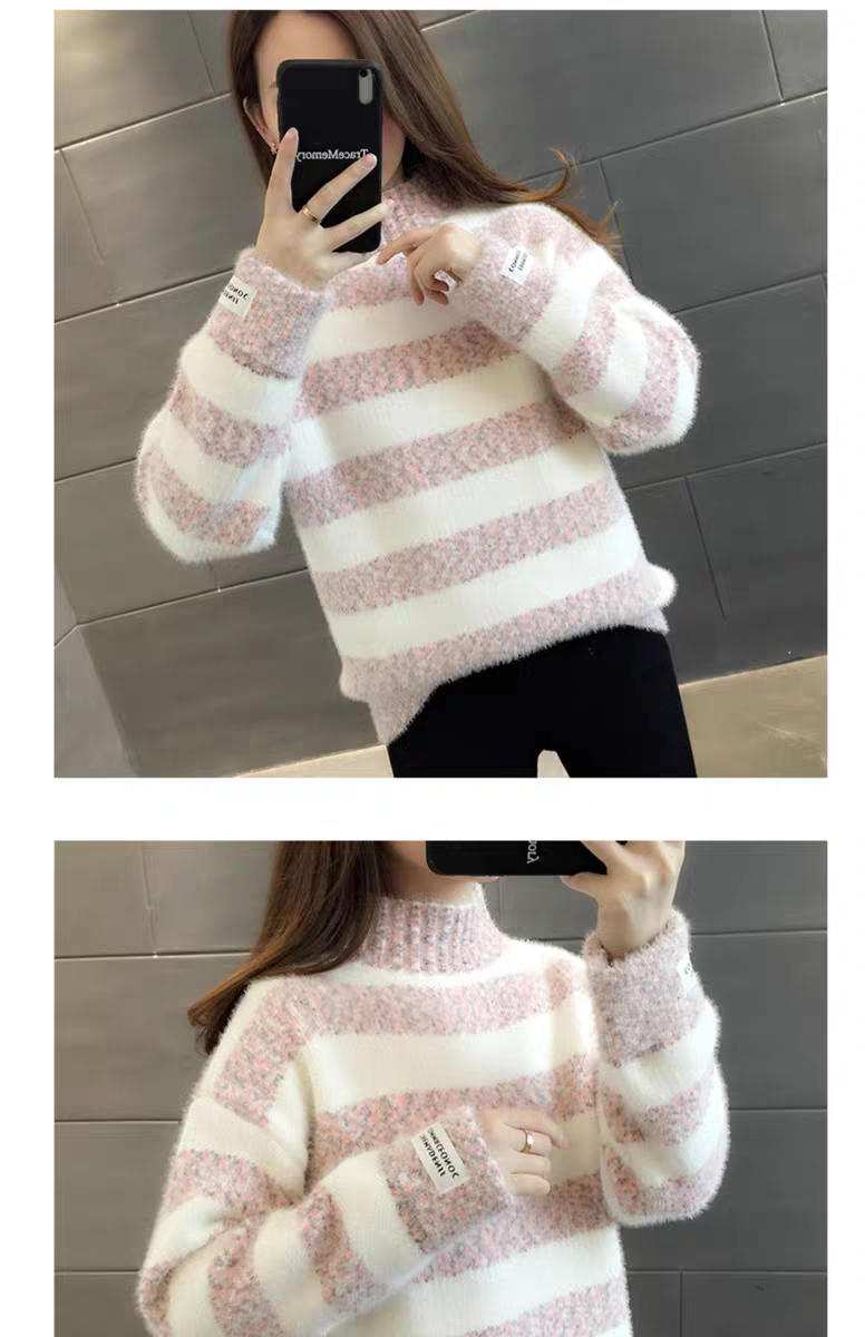 Imitation mink suede chenille sweater women autumn winter 2020 new baggy pullover thickened shoulder sleeve bottom knit