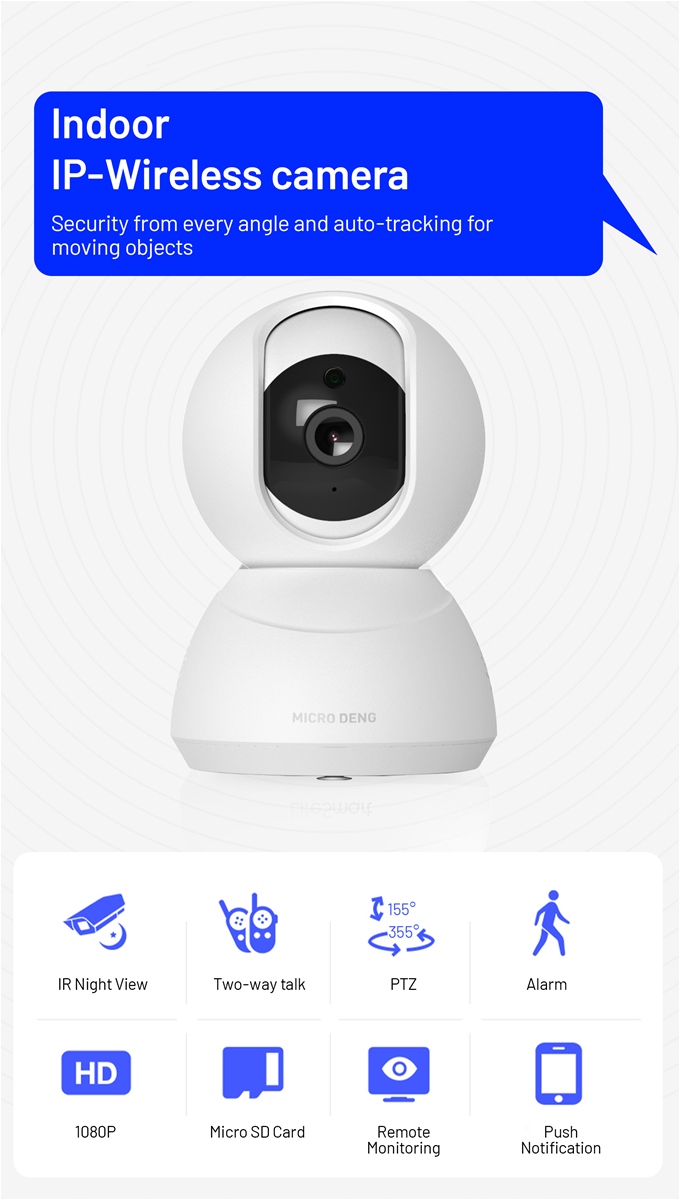 Smart IP Camera 1080P HD Mini CCTV Indoor Camera Night Version Wireless WiFi for Smart Home System