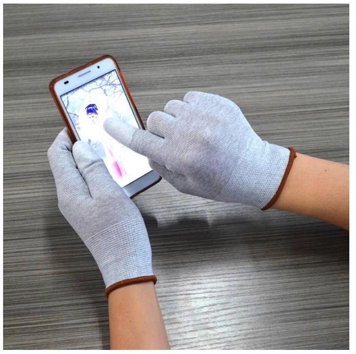 Carbon Fiber PU ESD Palm Fit Antistatic gloves