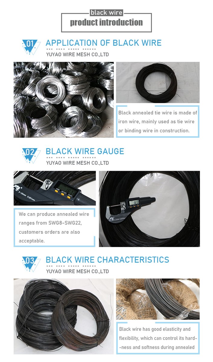 16 gauge soft black annealed iron wire binding iron wire annealed black