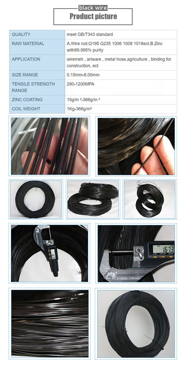 low carbon soft Black Annealed 16 Gauge tie wire Q195 iron wire for binding