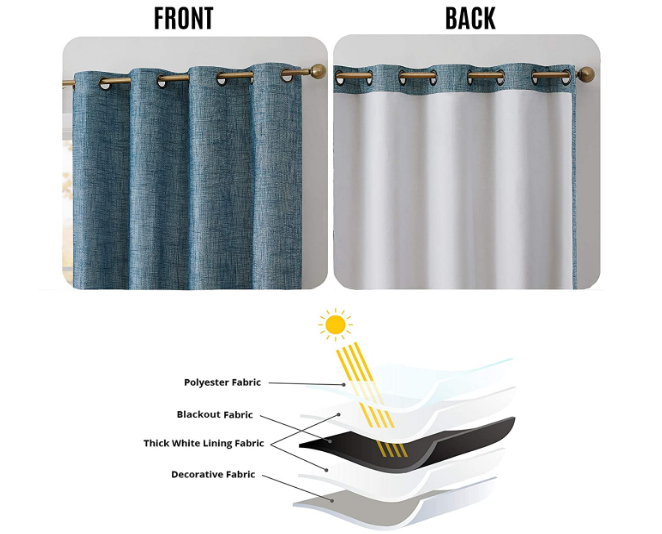 Blockout Coated Textured Woven Window Curtains