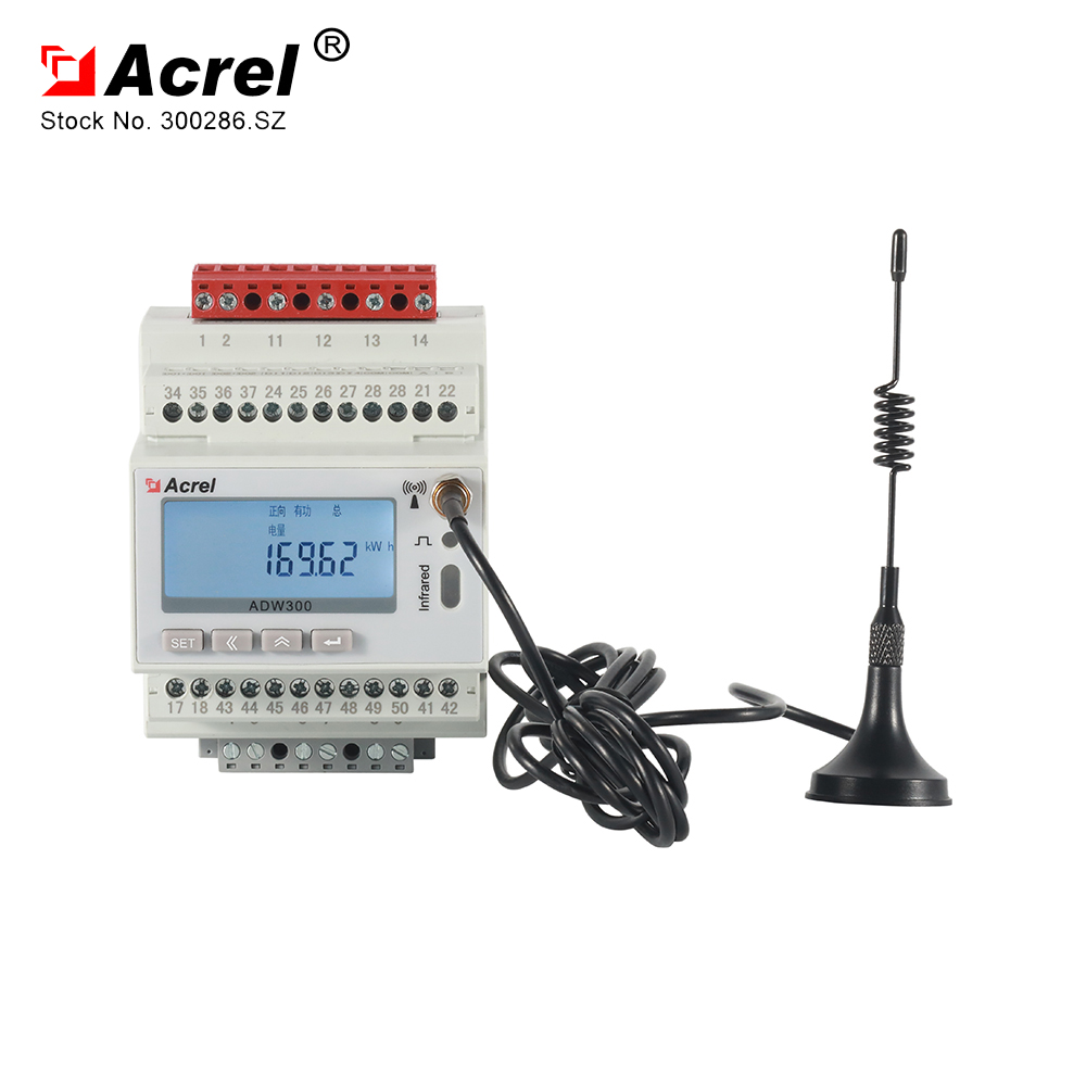 Acrel ADW300C factory price 5060Hz kwh meter digital 3 phase with rs485 LCD display energy meter