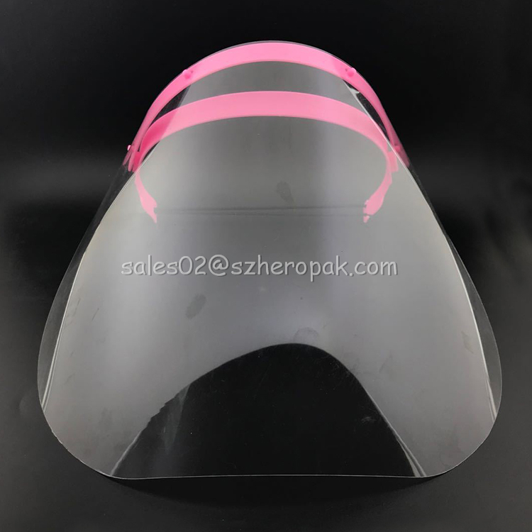 Easy to clean face shield with doublesided film for droplets saliva splash oil dust protection