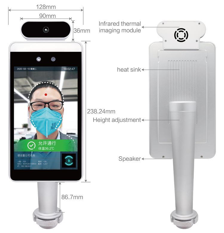 Facial Recognition Thermometer Kiosk for COVID19