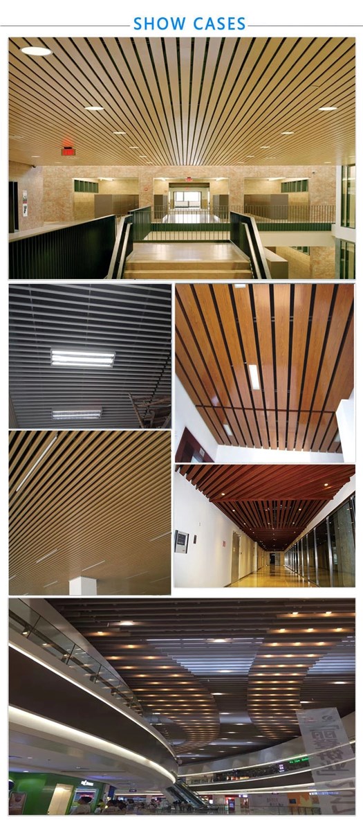 Aluminum UShaped Baffle Linear Ceiling for Interior Ceiling Design