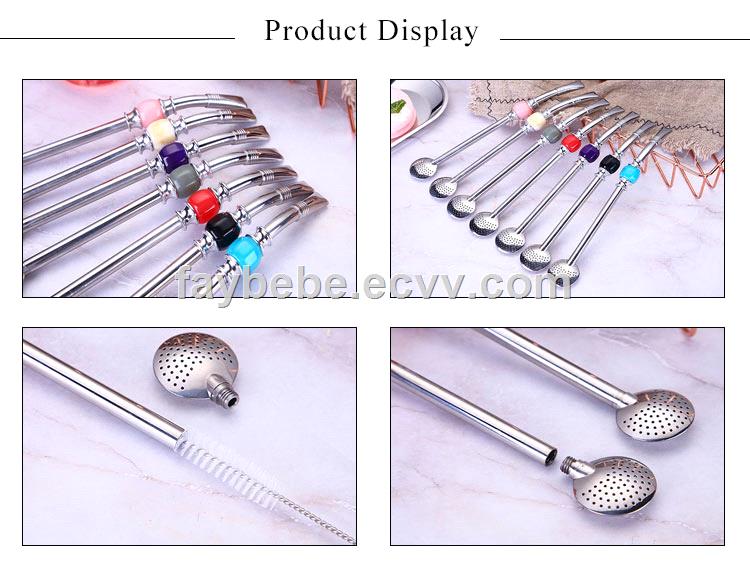 Stainless Steel 304 Multicolored Straw Spoons