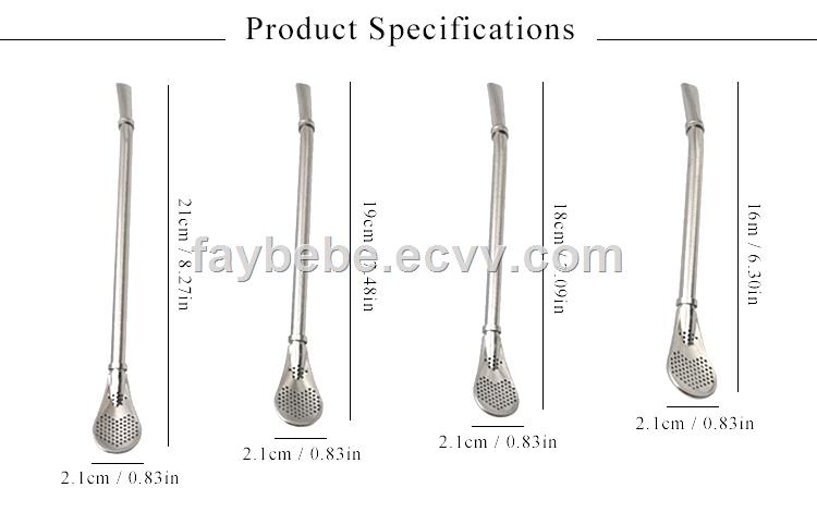 Stainless Steel 304 Straw Spoons