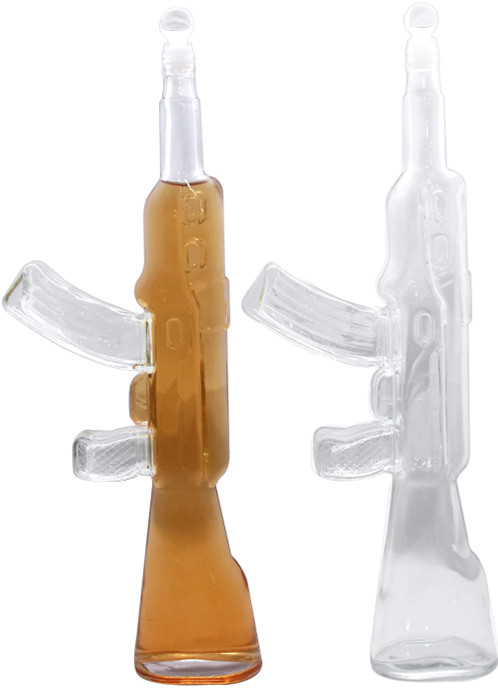 800ml Drinking Vessel Pyrex Glass Crystal Gun Shape BottleWhiskey Decanter