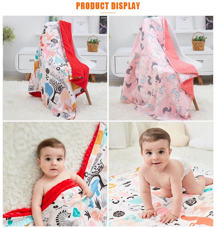 Wholesale High Quality Stock 158110 Washable Soft Comfortable Throws Baby Blanket Minky Dot