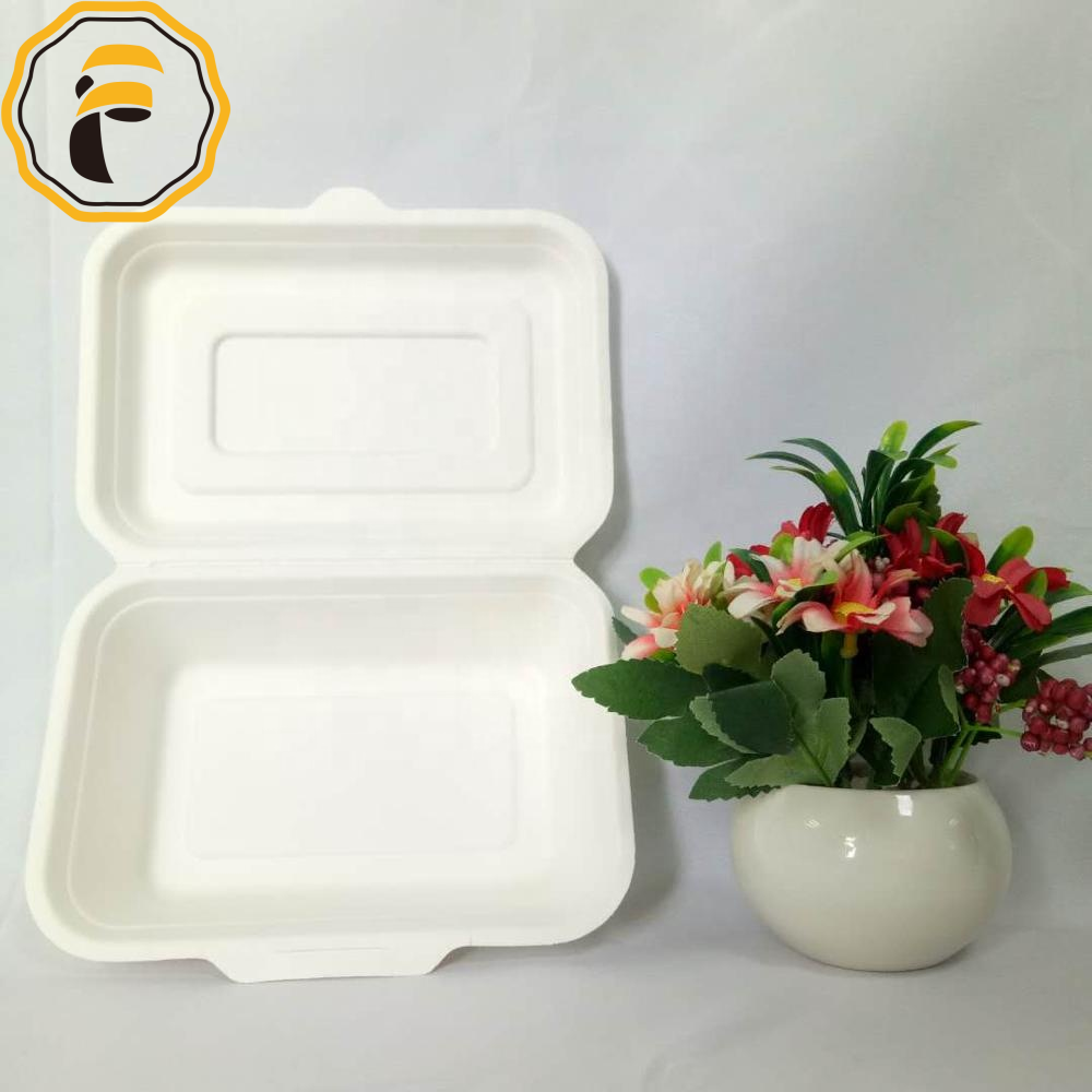 Factory outlet EcoFriendly portable disposable paper pulp bento takeout box 1000ml fast food Lunch box