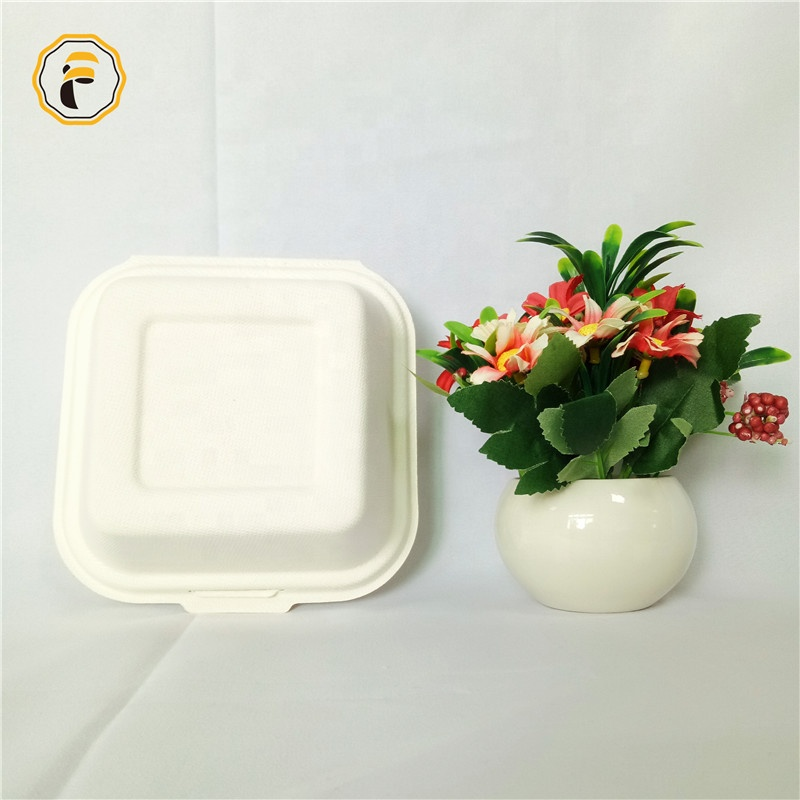 Factory outlet 85 inch Embossing leakproof Sugarcane bagasse food container box paper bento lunch box