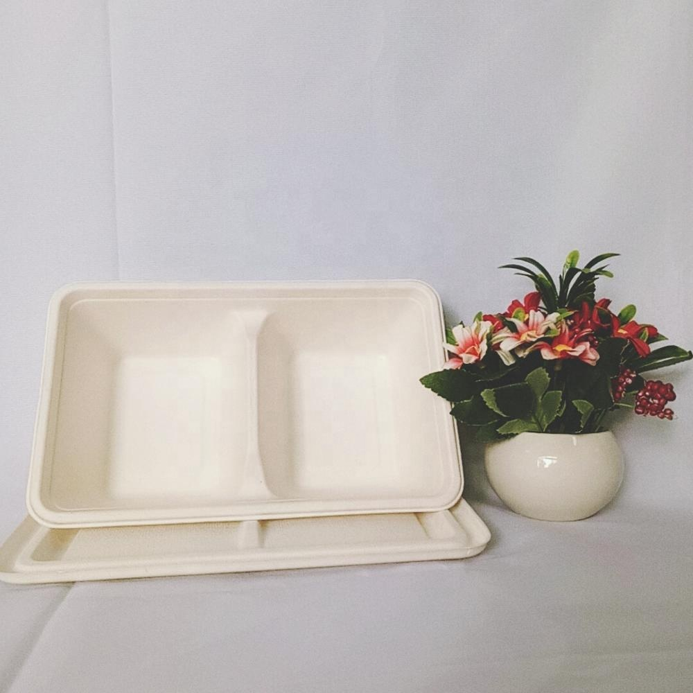 Factory outlet EcoFriendly portable disposable paper pulp takeout box fast food Lunch box 1000 ml