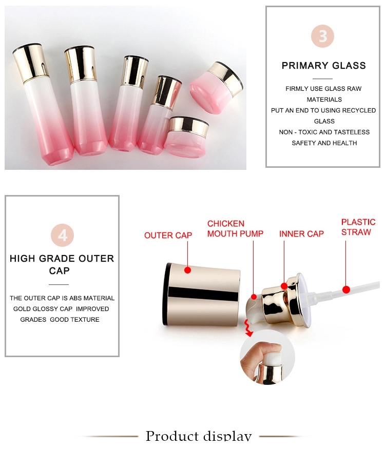 New Arrival 50G 40Ml Skin Care Packaging Black Cosmetic Glass Bottle Set