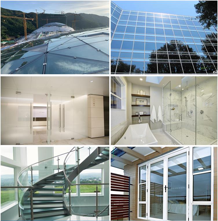 5mm114PVB5mm super clear tempered laminated glass for railing
