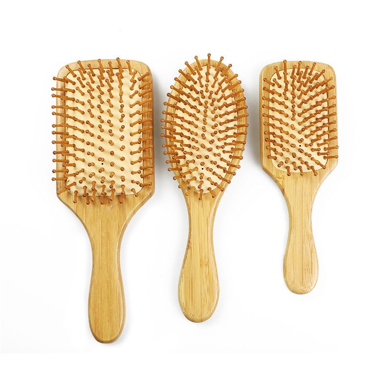 100 Biodegradable Bamboo hair brush Customized Logo Reusable hair care scalp care