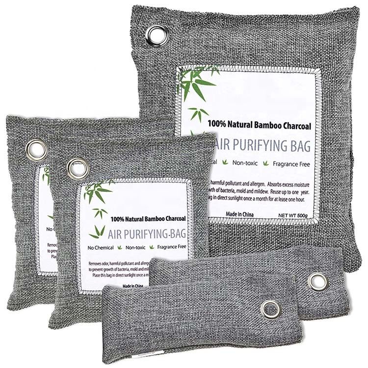 100 biodegradable activated bamboo charcoal captures bag air purifying bag air freshener custom logo