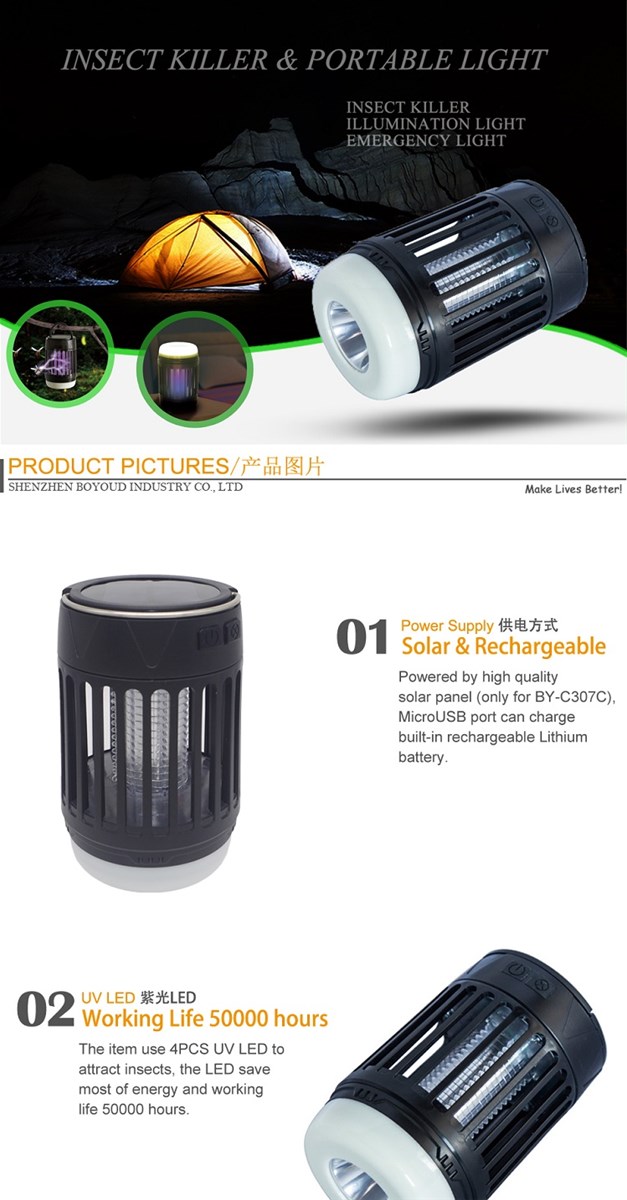 Amazon Hot Selling Portable USB Rechargeable Mosquito Killer Bulb for Pest Control