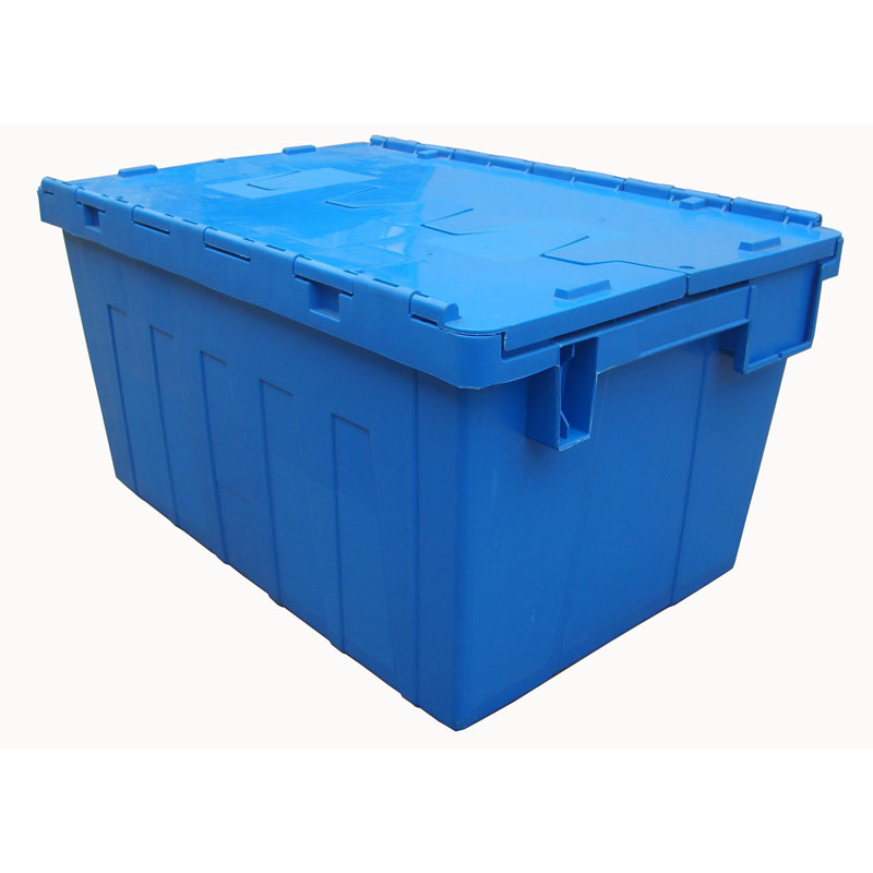 600400315mm Wholesale Stackable Logistic Crates Plastic Turnover Box with Lid for Storage and Moving
