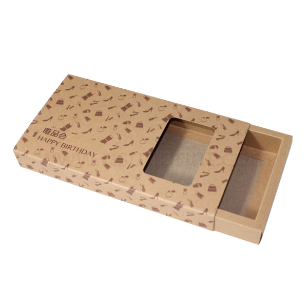 eco friendly brown kraft paper folding drawer gift box