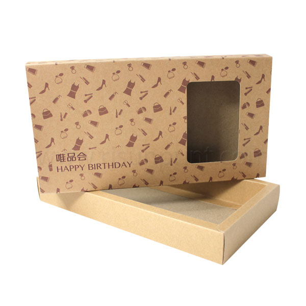 eco friendly brown kraft paper folding drawer gift box