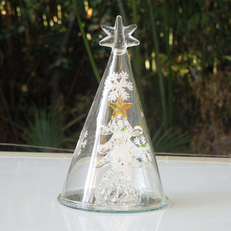 712cm Spun Glass Christmas Tree Table Decorations Mall Holiday Party Window Props