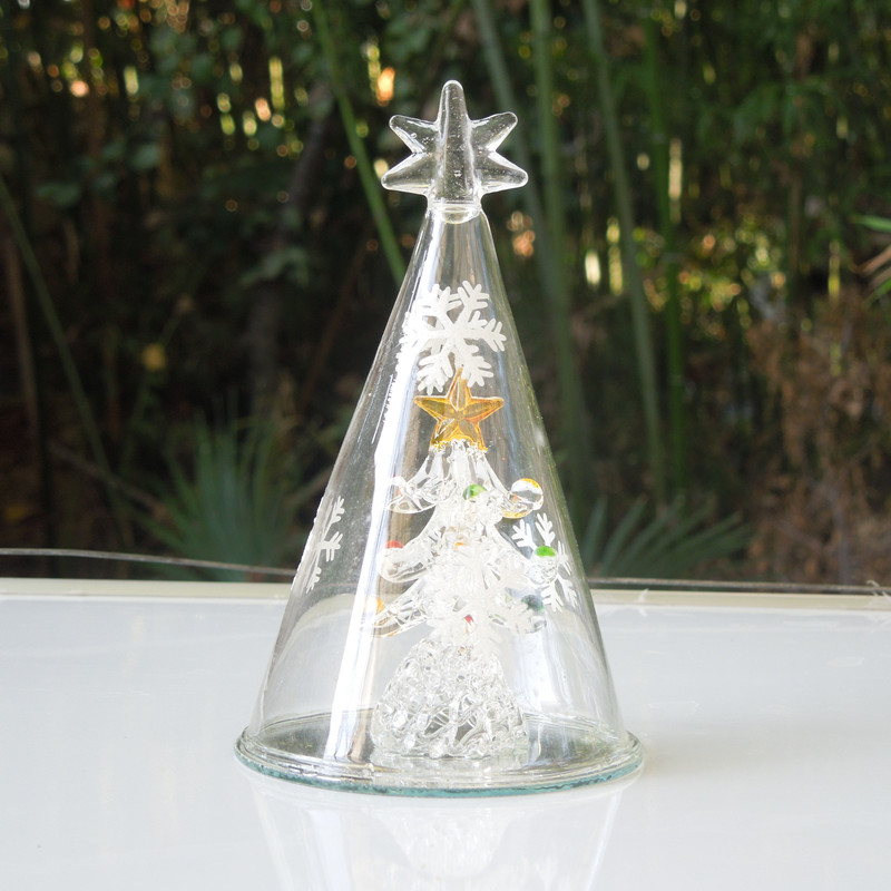712cm Spun Glass Christmas Tree Table Decorations Mall Holiday Party Window Props