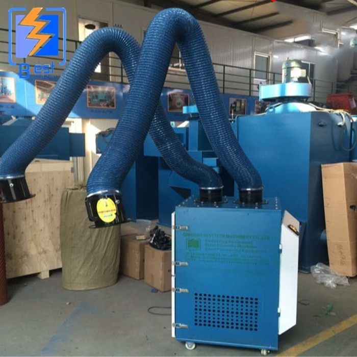 Welding fume dust collector with mobile suction arm