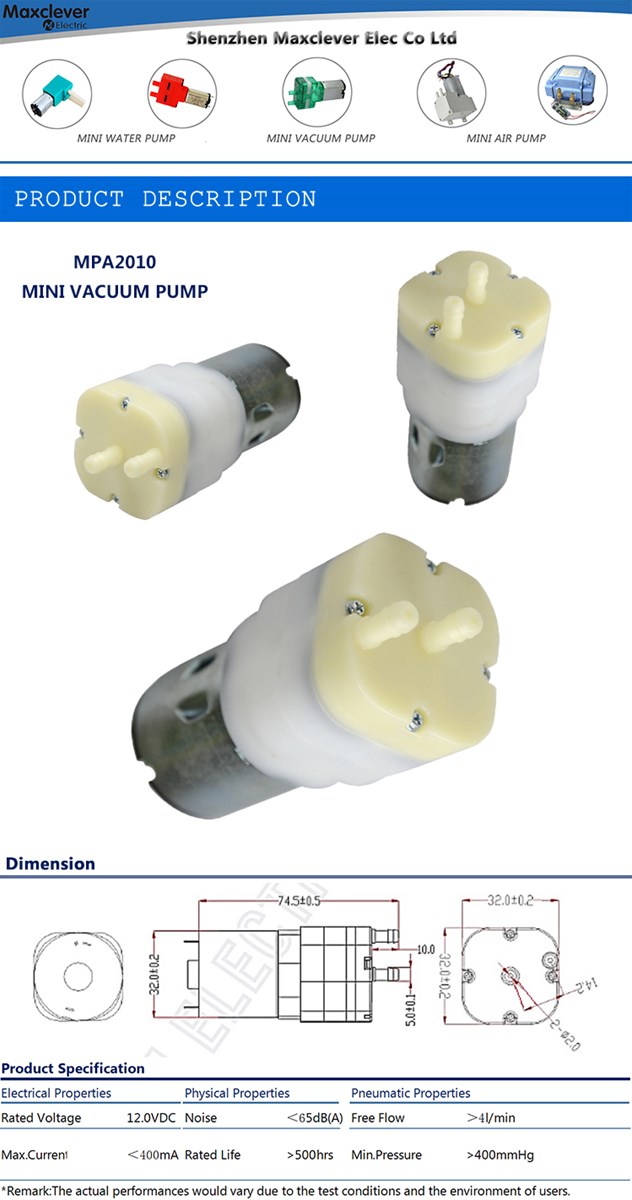 mini vacuum piston diaphragm pump beauty machine foot massage nebulizer suction mini small air pump MPA2010