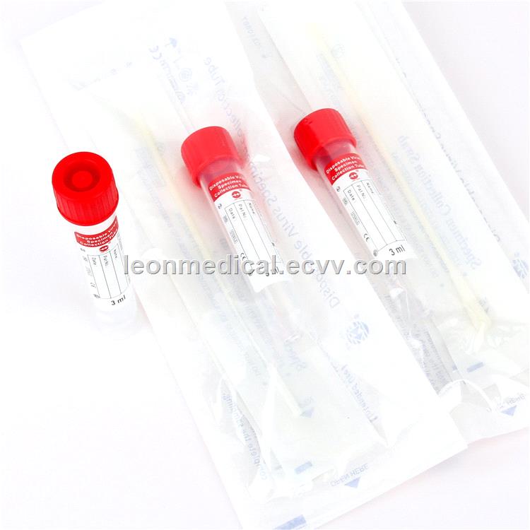 Op Transport Throat Test Sterile Medical Swabs Stick Flocked Nasal Swab Collection Kit Biohazard Bag with Pocket
