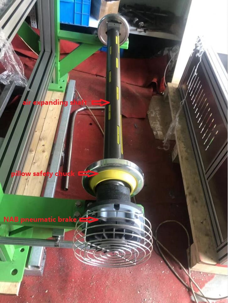 seat mounted manual safety chuck and air expanding shaft