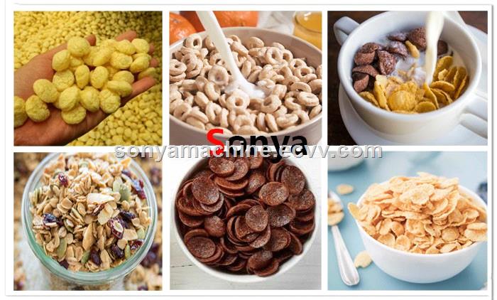 breakfast cereals processing lineCereal breakfast production linePuffed grains