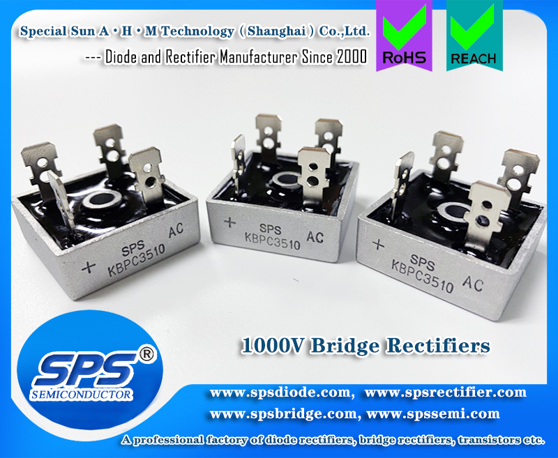 SPS 35A 1000V Glass Passivated Single Phase Bridge Rectifier Through Hole KBPC3510
