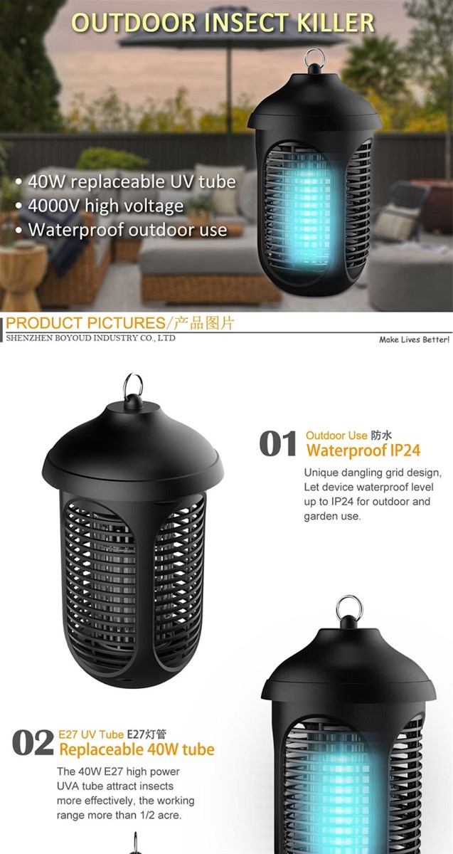 EPA Outdoor LED Portable Electric UV Light Insect Mosquito Killer Lamp