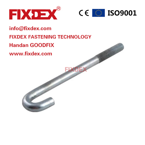 carbon steel J shaped bolt customized zinc plated J bolts manufacturers and factory