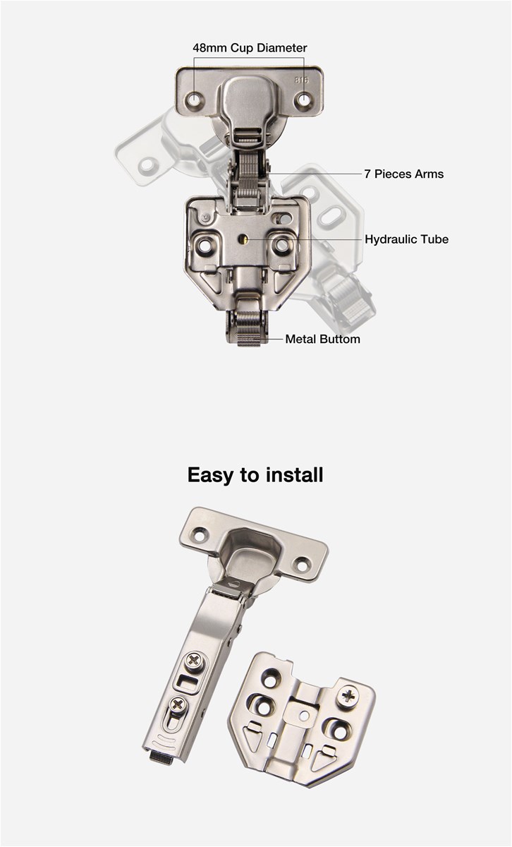 3d base plate iron hydraulic clip on 35mm cabinet hinge