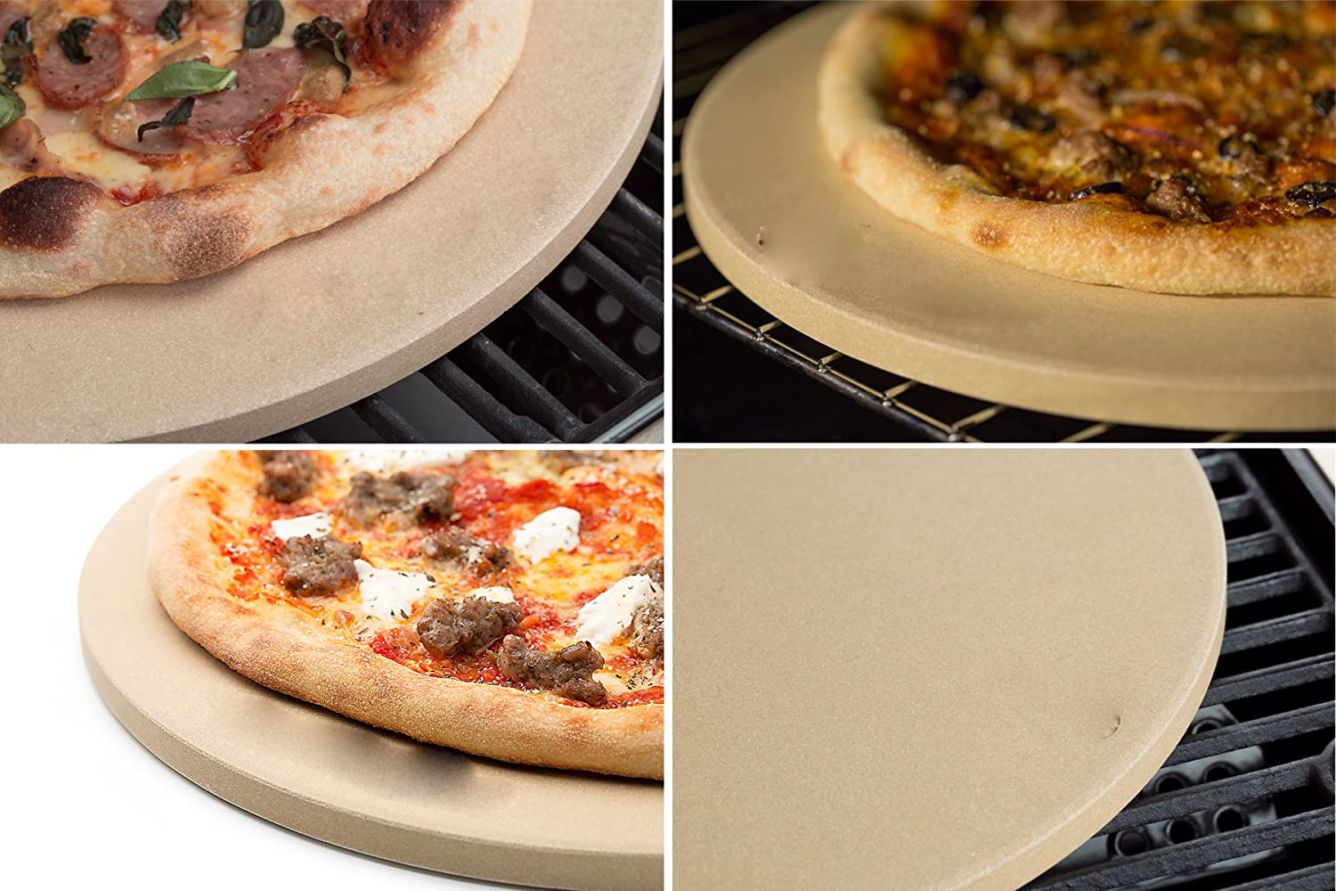 BBQ Rectangular Rectangle Square Round Black White Cordierite Ceramic Pizza Oven Baking Grilling Refractory Pizza stone