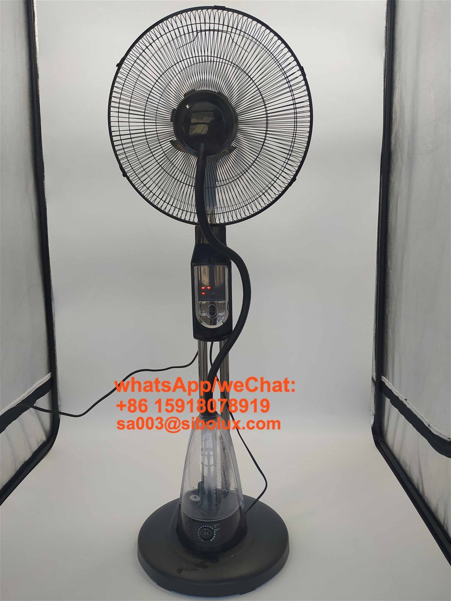 16 inch electric misting stand fan with remote control and LED for office and home appliances16 mist standing fan