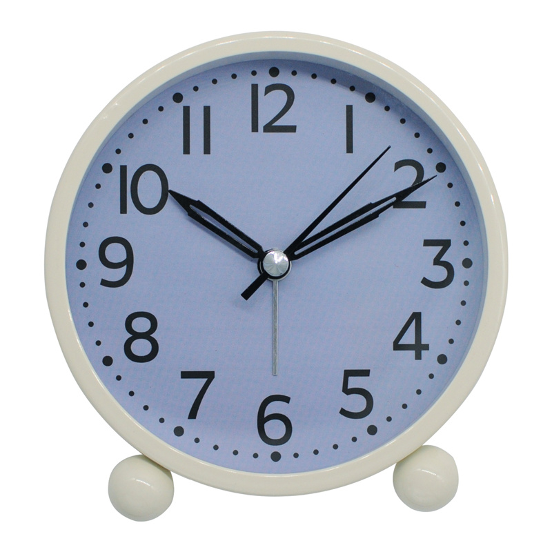 Analog Alarm Clock 4 inch Super Silent Non Ticking Small Clock with Night Light Battery Operated Simply Design