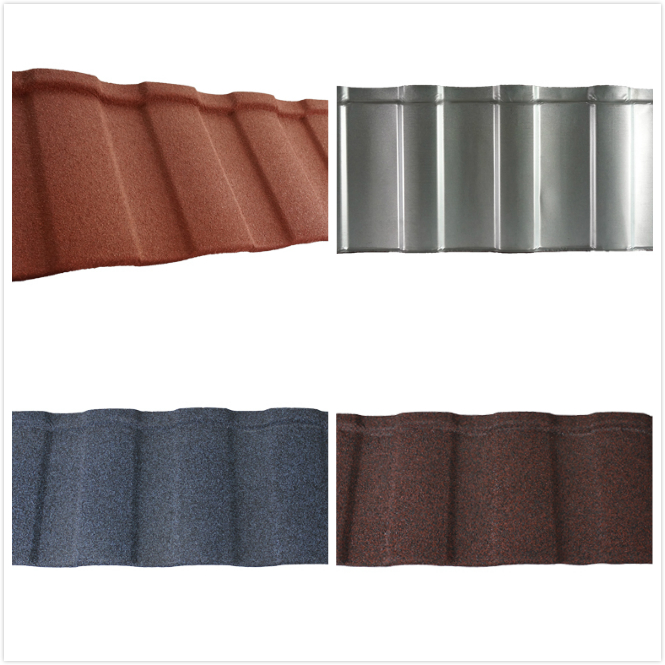 CE and SGS certified colorful stone coated metal aluminum coil roof tiles with size 1335 430 1355420mm