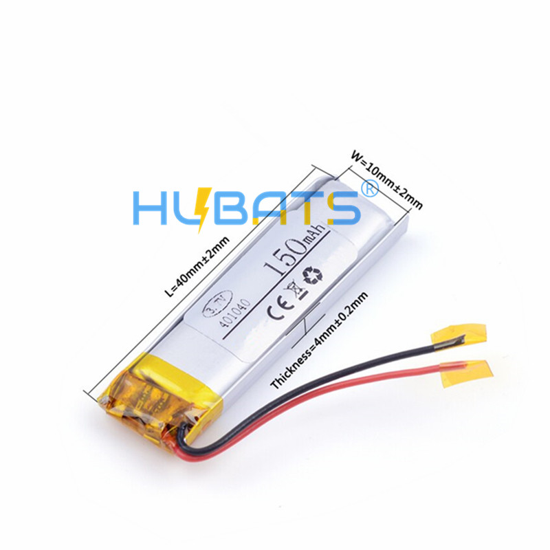 Hubats 401040 041040 150mAh 37v Lithium polymer battery for recording pen wireless ear phone point