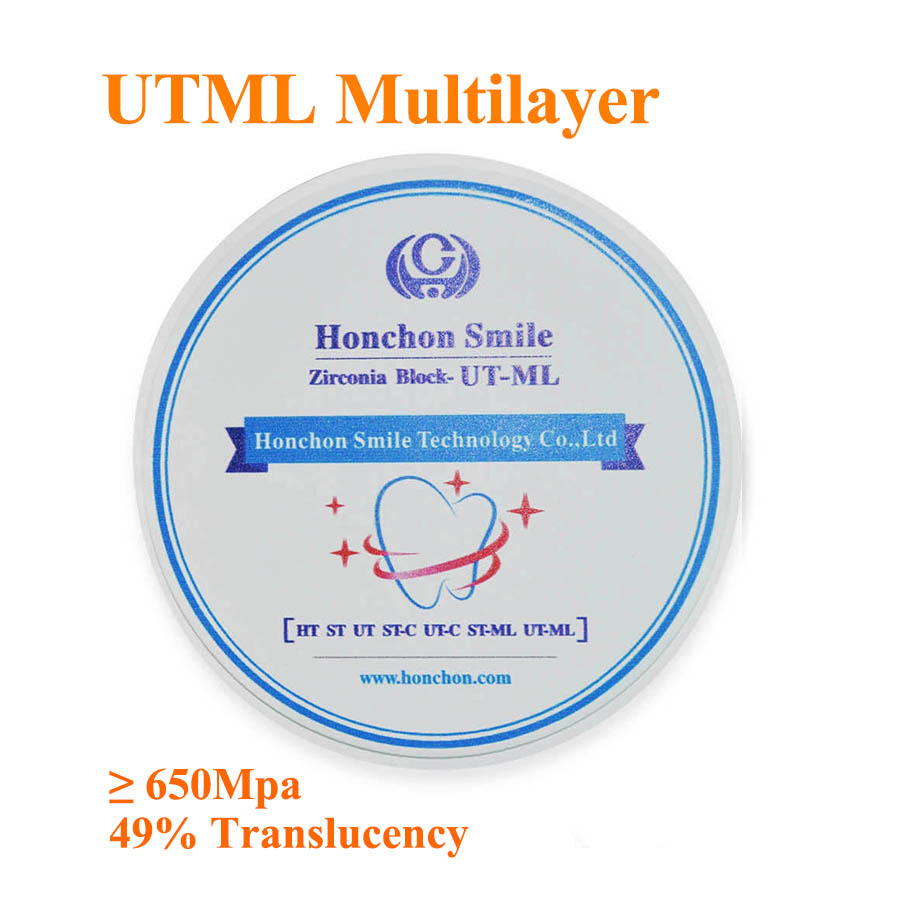 Ultra Translucency zirconia multilayer block for CADCAM system