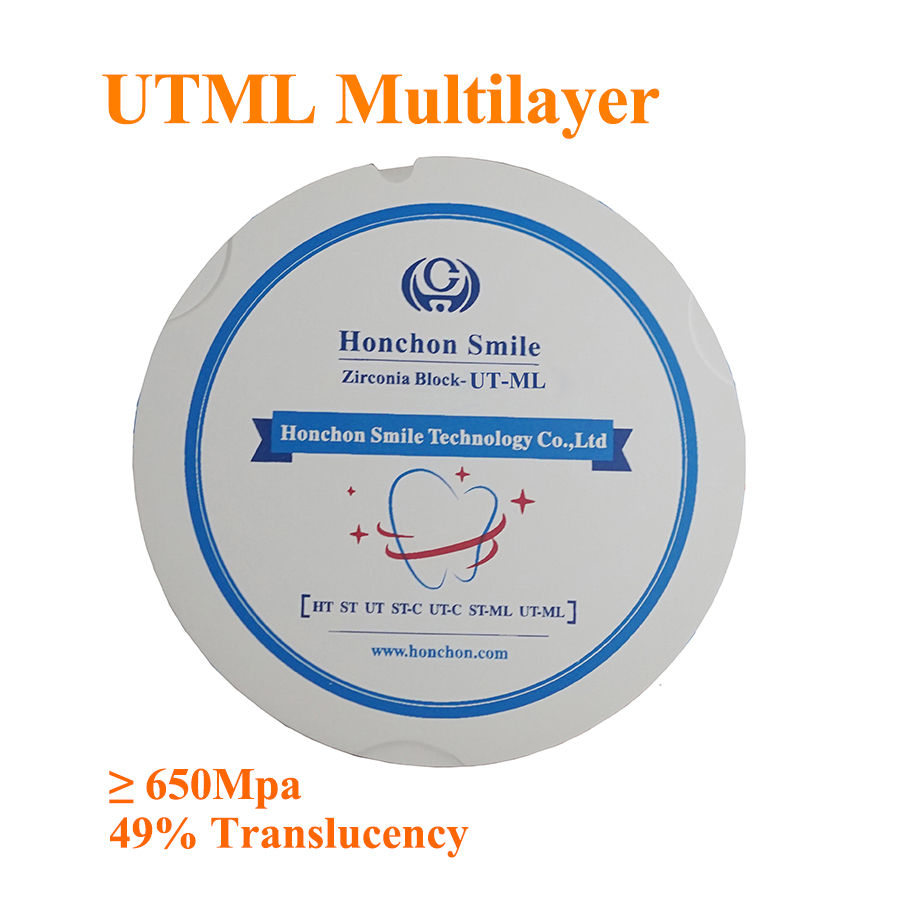 Ultra Translucency zirconia multilayer block for CADCAM system