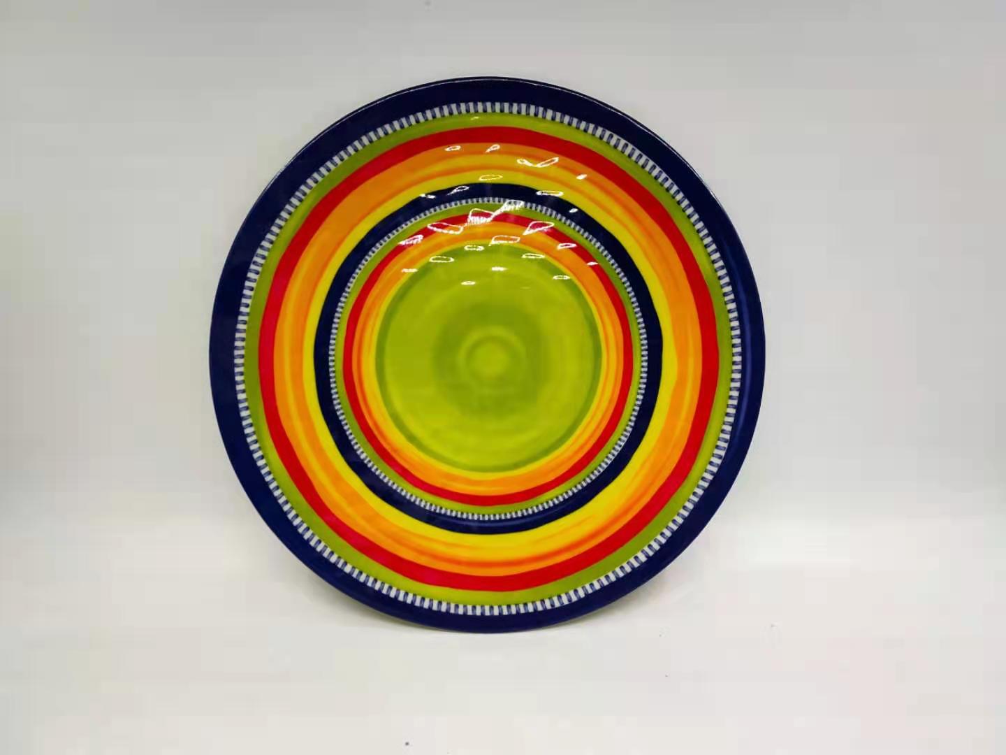 melamine plate 105 round colorful white melamine with decal