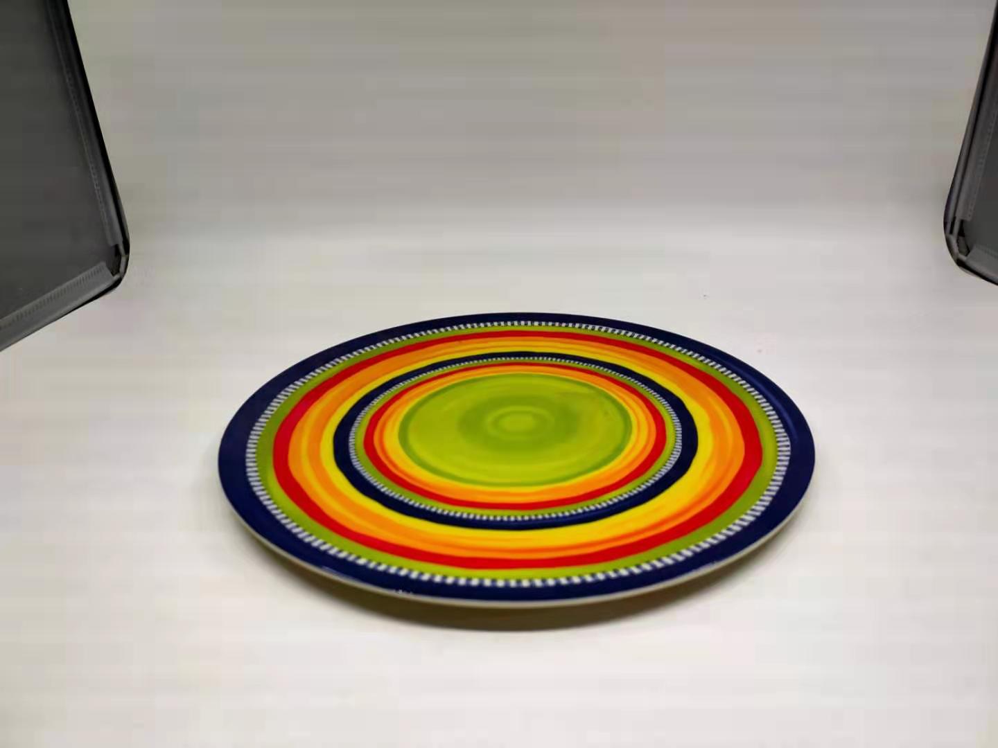 melamine plate 105 round colorful white melamine with decal