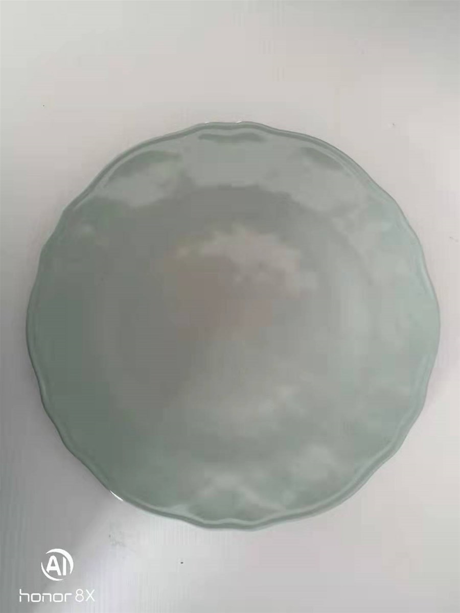 melamine flower shaped plate wave edge round dinner plate