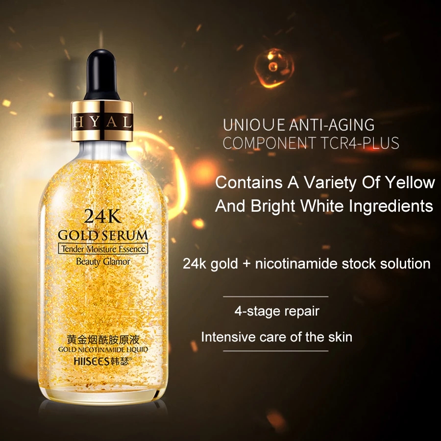 LAIKOU 24k Gold Face Serum Hyaluronic Acid Serum Moisturizer Essence Cream Whitening Day Creams Anti Aging Anti Wrinkle
