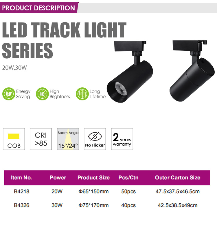 Jhow Lighting focus on LED track light with adjustable heads SKD are available