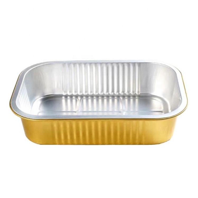 High quality Recycle Printing and Embossing Aluminum Foil Food Containers For Airline Catering