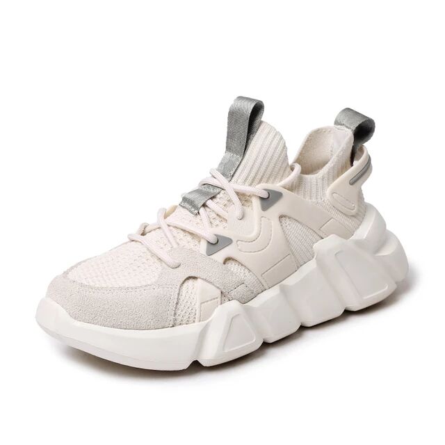 Women Chunky Sneakers Platform 2021 Fashion Spring Breathable Comfort Running Casual Couple Sport Shoes White Plus Size